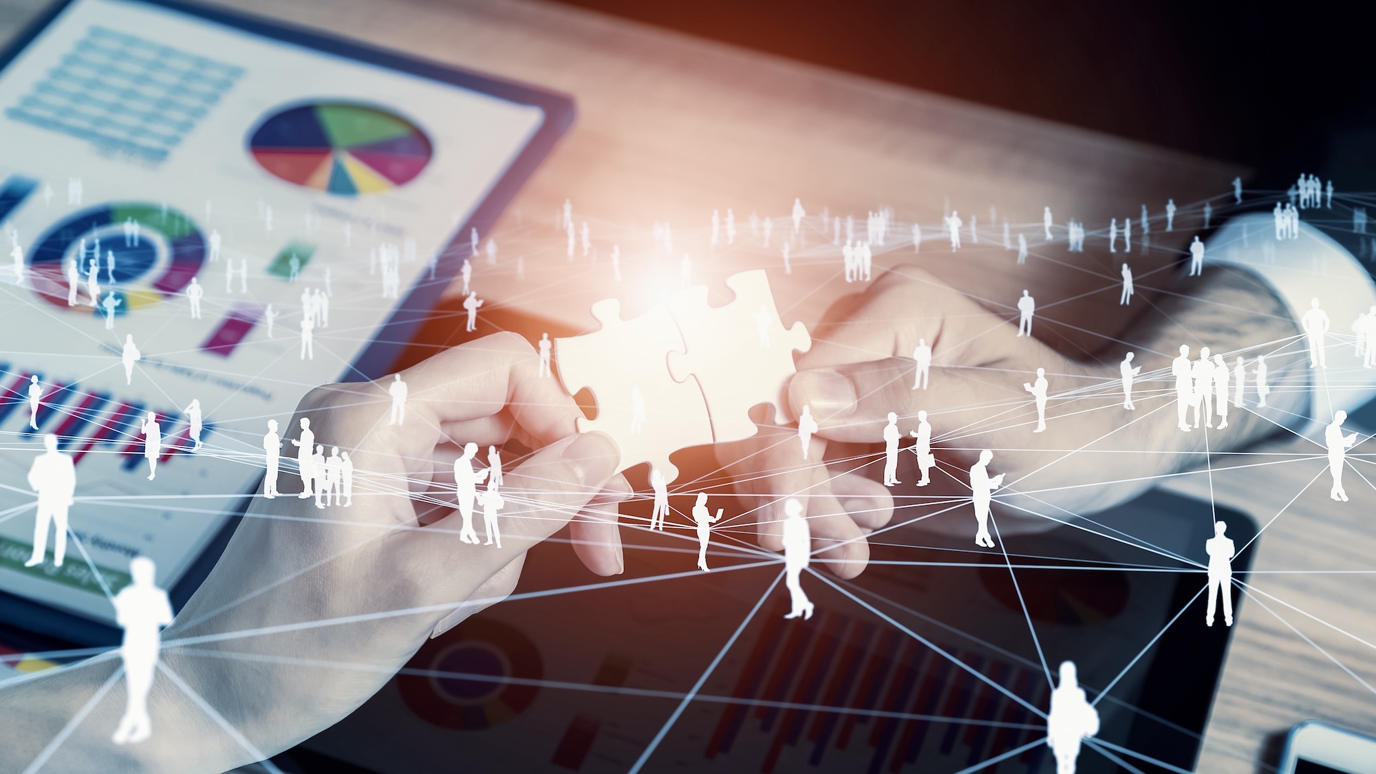 Business network concept. Partnership of business. Customer support.
